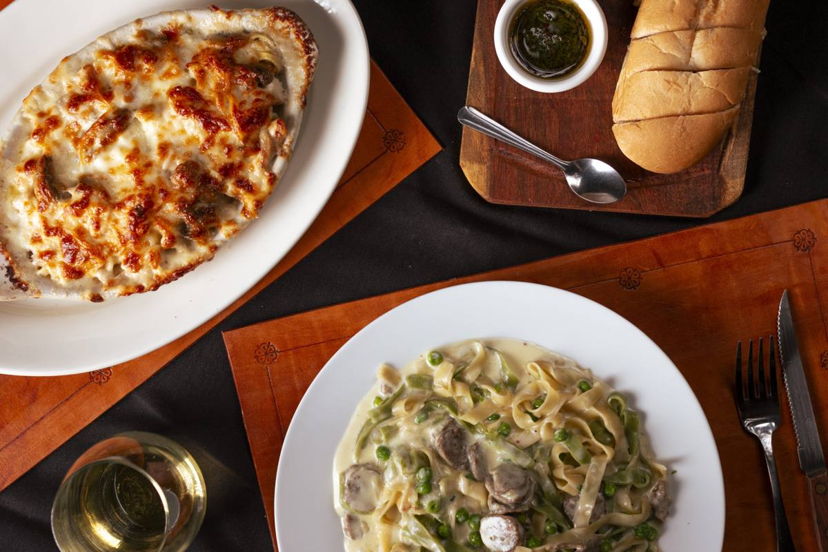 A family meal at Pasta Connection